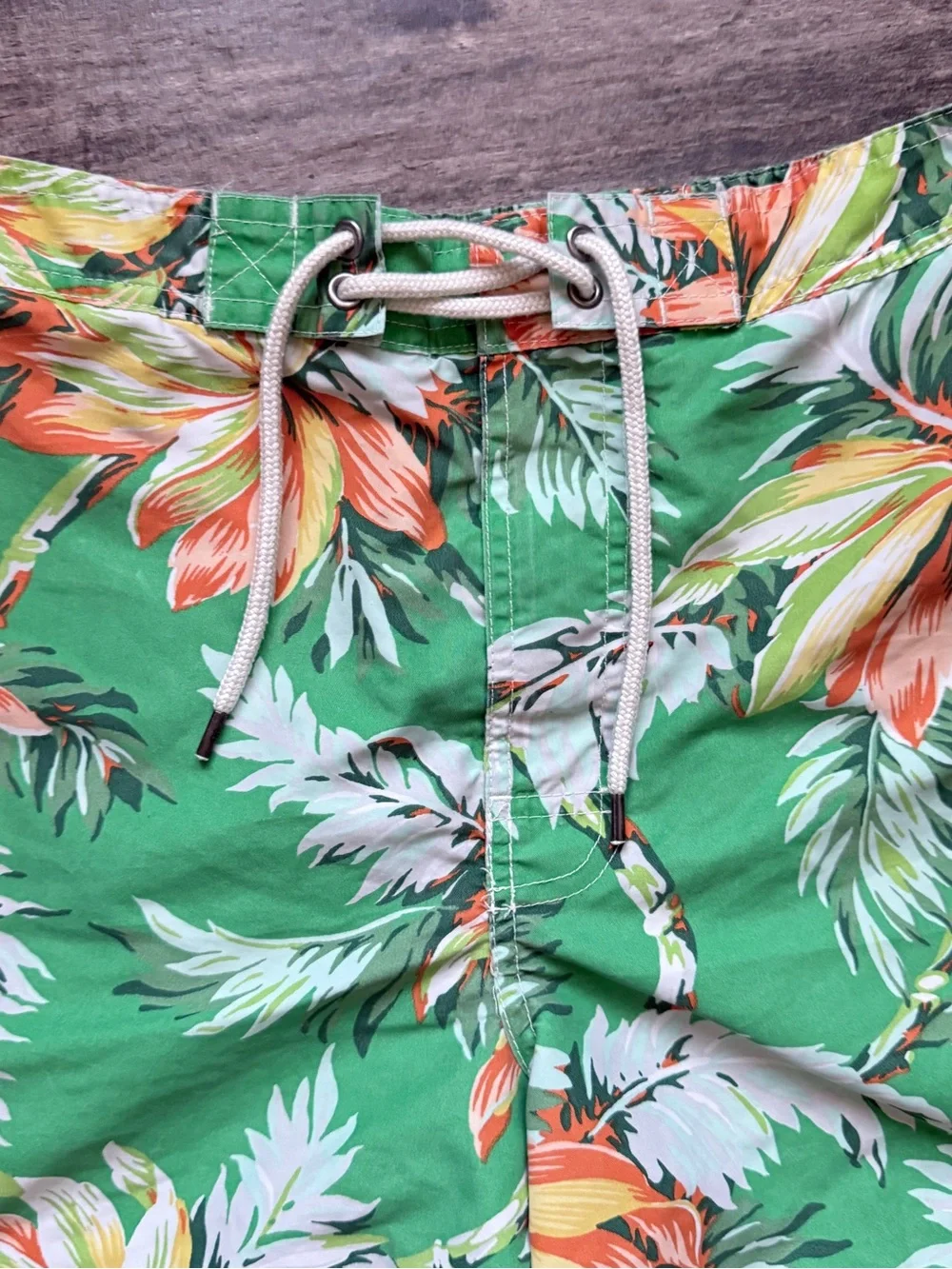 Polo by Ralph Lauren Green Topical Floral 9” Swim‎ Shorts,M